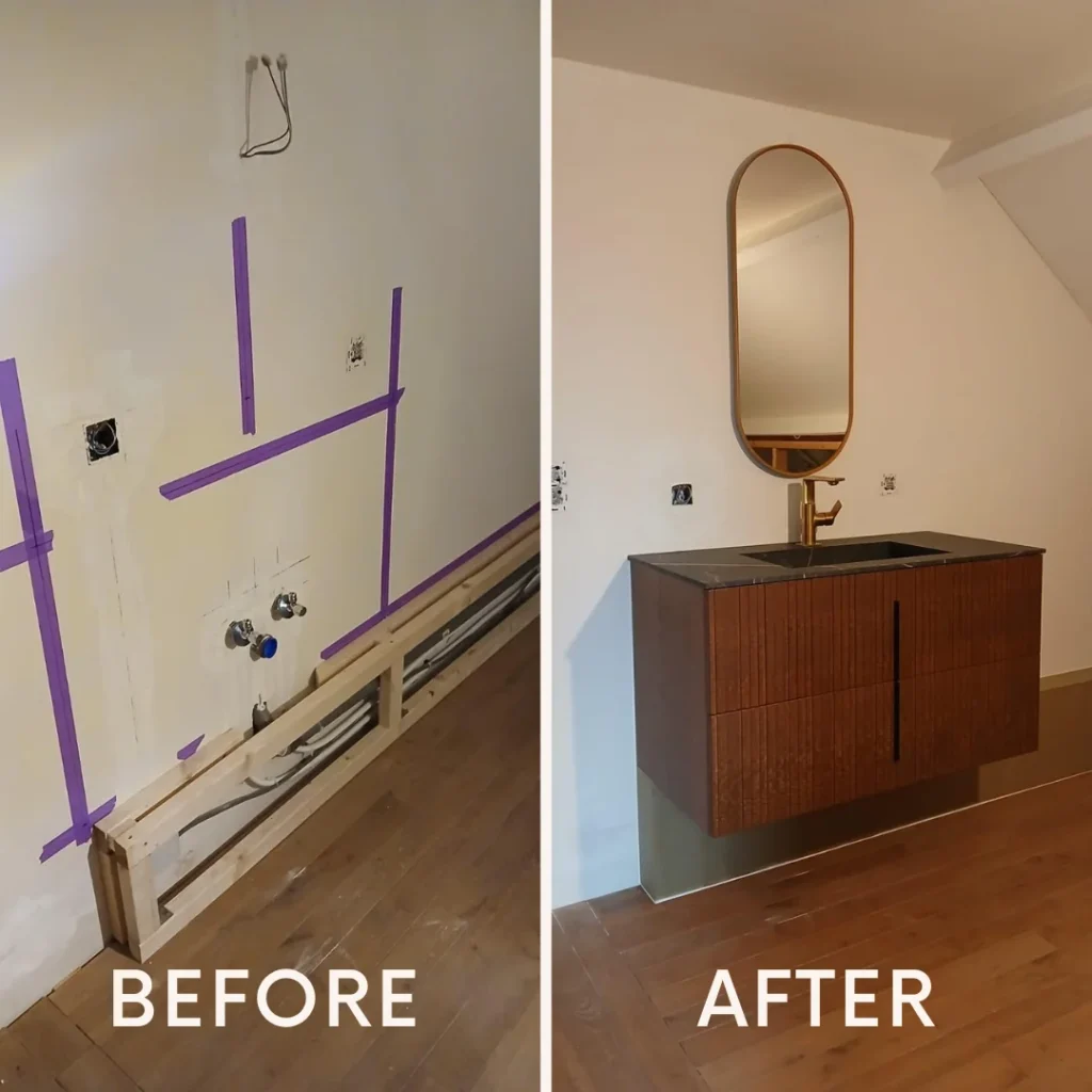 Badkamerrenovatie badkamermeubel Kortrijk-Dutsel